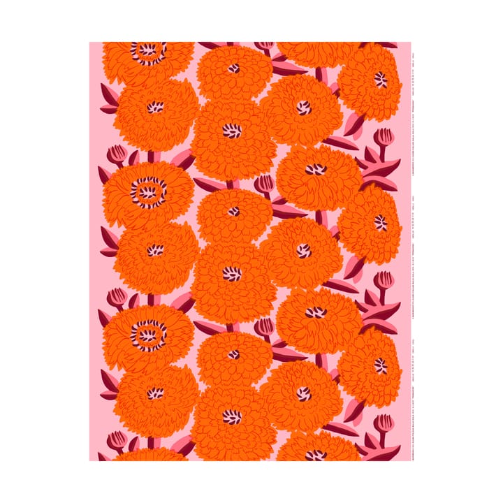 Tkanina Primavera - Light pink-orange-winered - Marimekko