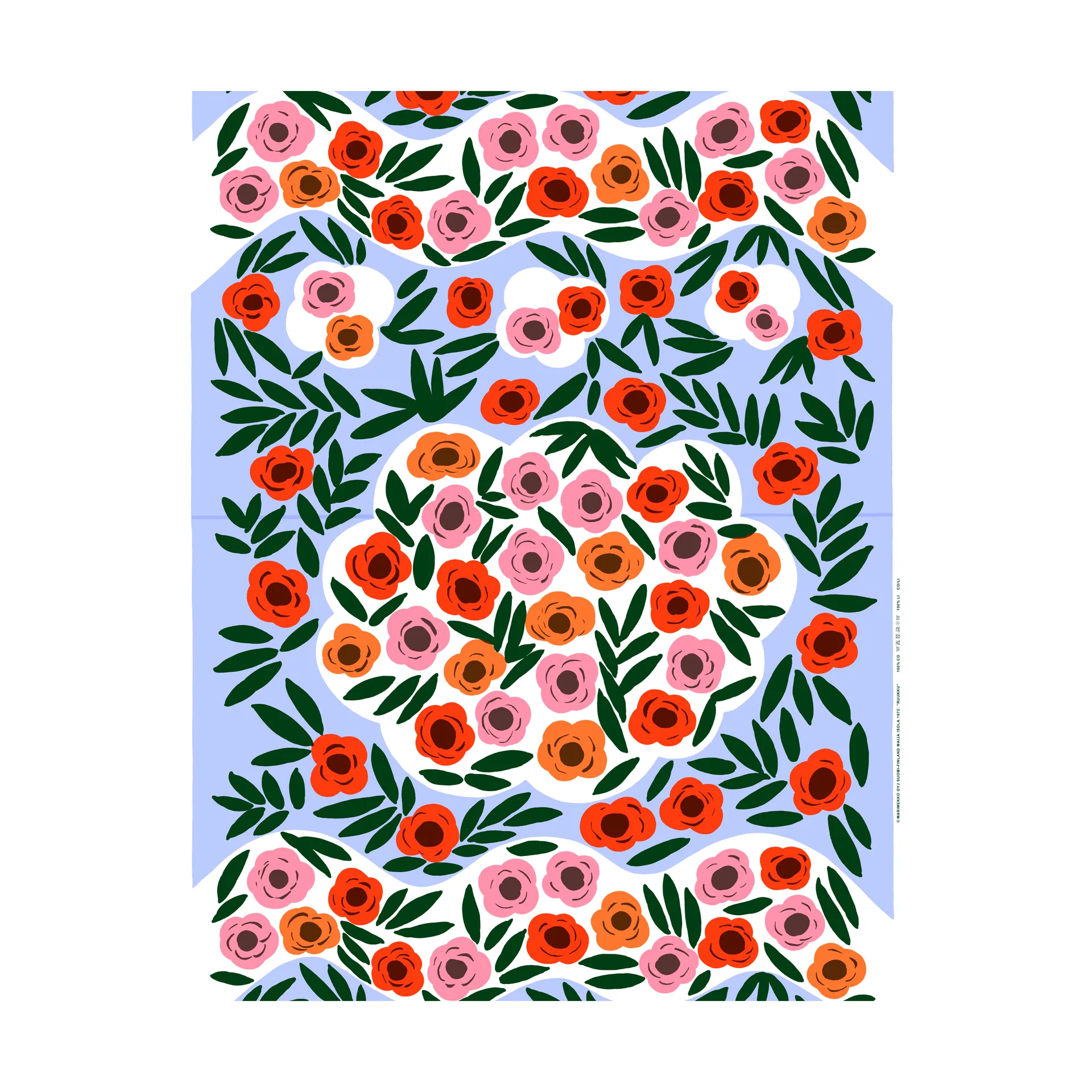 Tkanina Ruukku, Niebieska, multikolor Marimekko