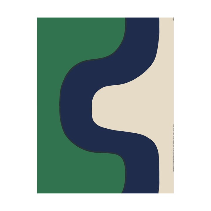 Tkanina Seireeni bawełna-len, Green-dark blue-linen Marimekko