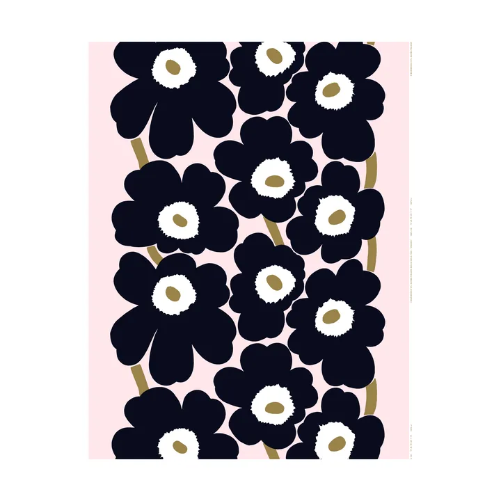 Tkanina Unikko - Pink-charcoal-light brown - Marimekko