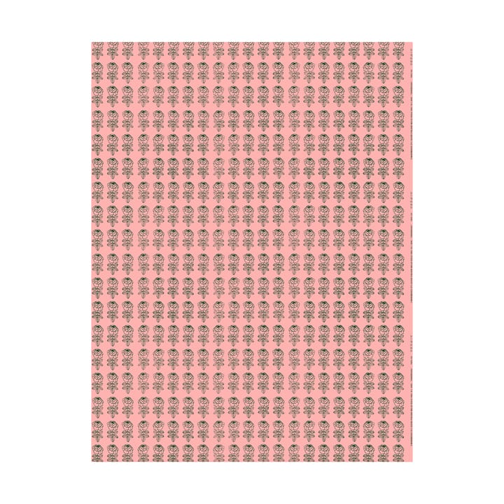 Tkanina Vihkiruusu - Light pink-dark green - Marimekko