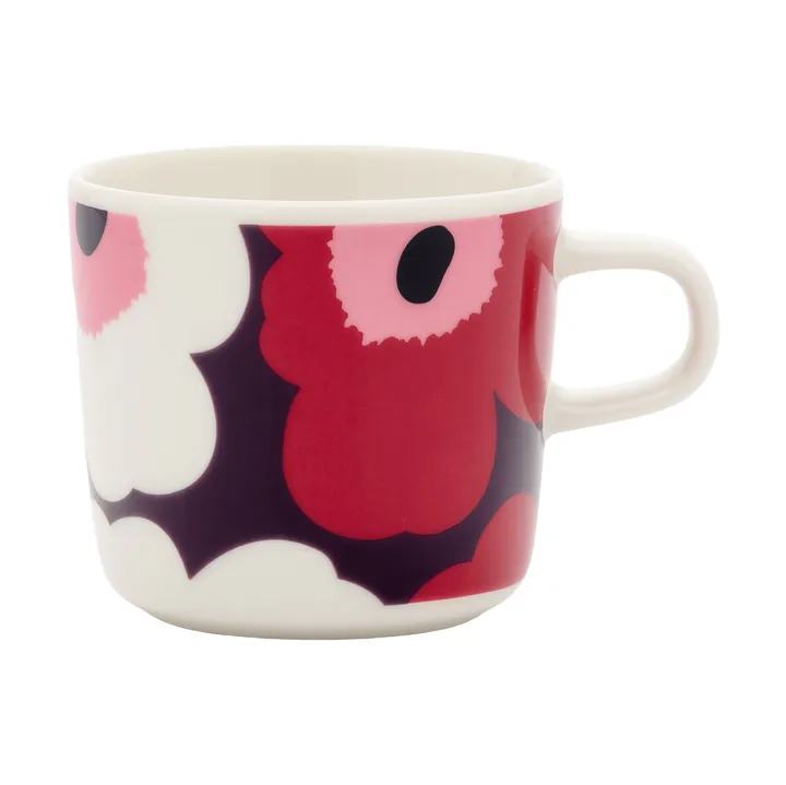 Unikko filiżanka do kawy 200 ml - White-plum-cranberry-pink - Marimekko