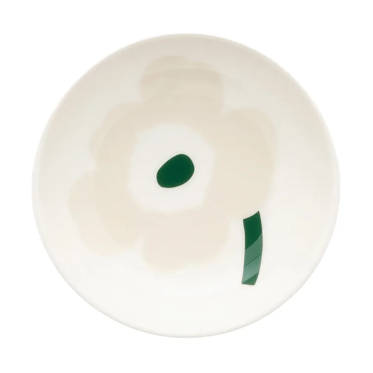 Unikko głęboki talerz, Beżowy-biały-jasny piasek-ciemnozielony Marimekko