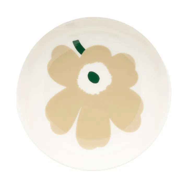 Unikko głęboki talerz - Beżowy-biały-jasny piasek-ciemnozielony - Marimekko