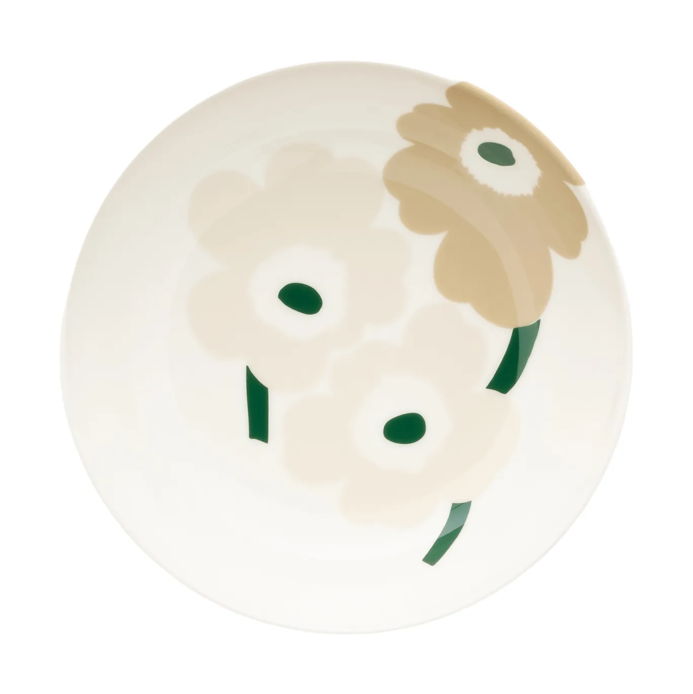 Unikko głęboki talerz, Beżowy-biały-jasny piasek-ciemnozielony Marimekko