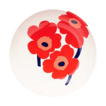 Unikko głęboki talerz - White-red-blue - Marimekko