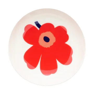 Unikko głęboki talerz - White-red-blue - Marimekko