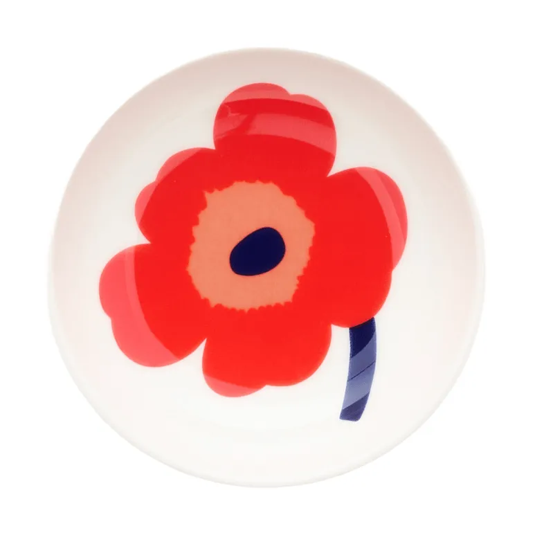 Unikko głęboki talerz, White-red-blue Marimekko