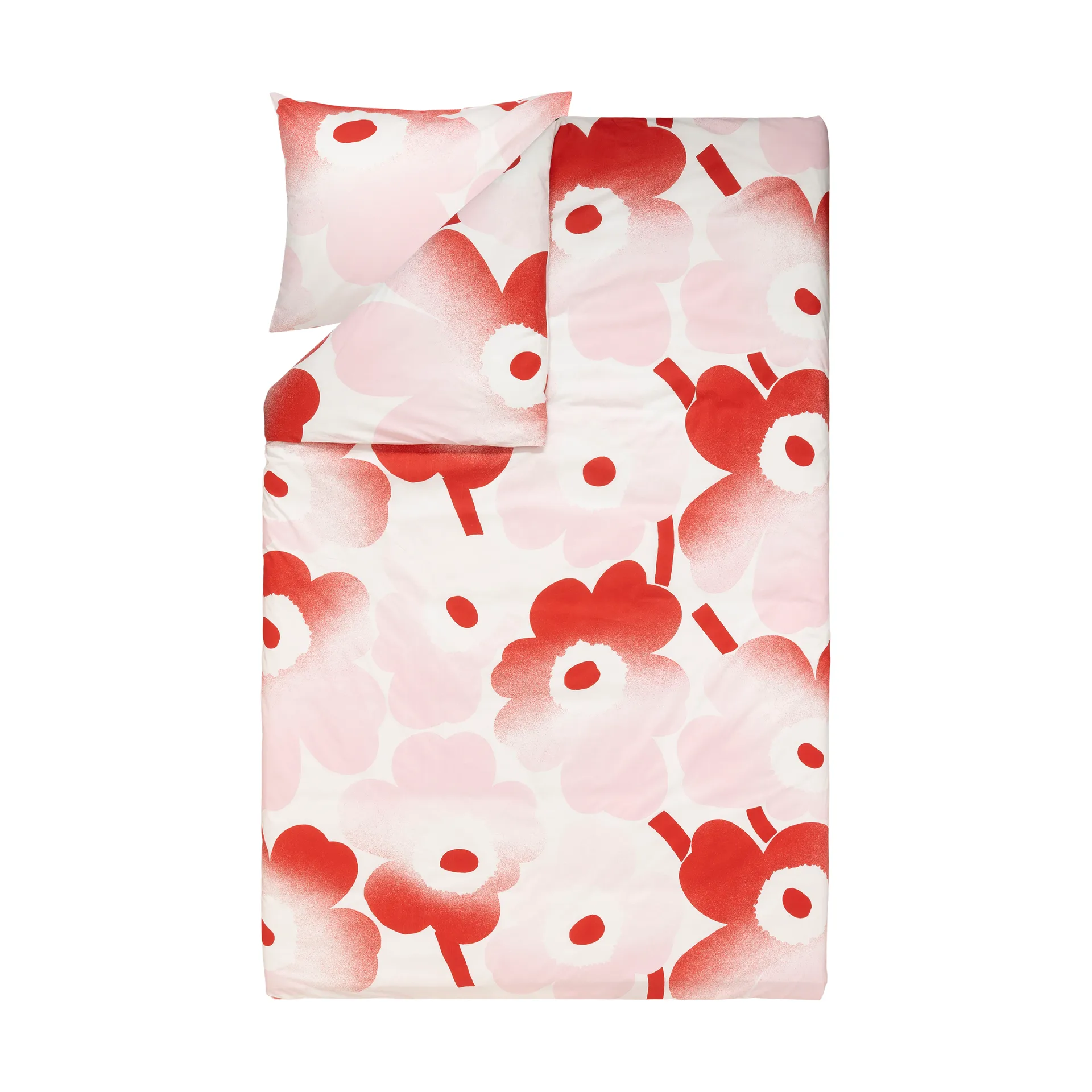 Unikko Häivähdys komplet pościeli 150x210 cm, 50x60 cm, Różowy Marimekko