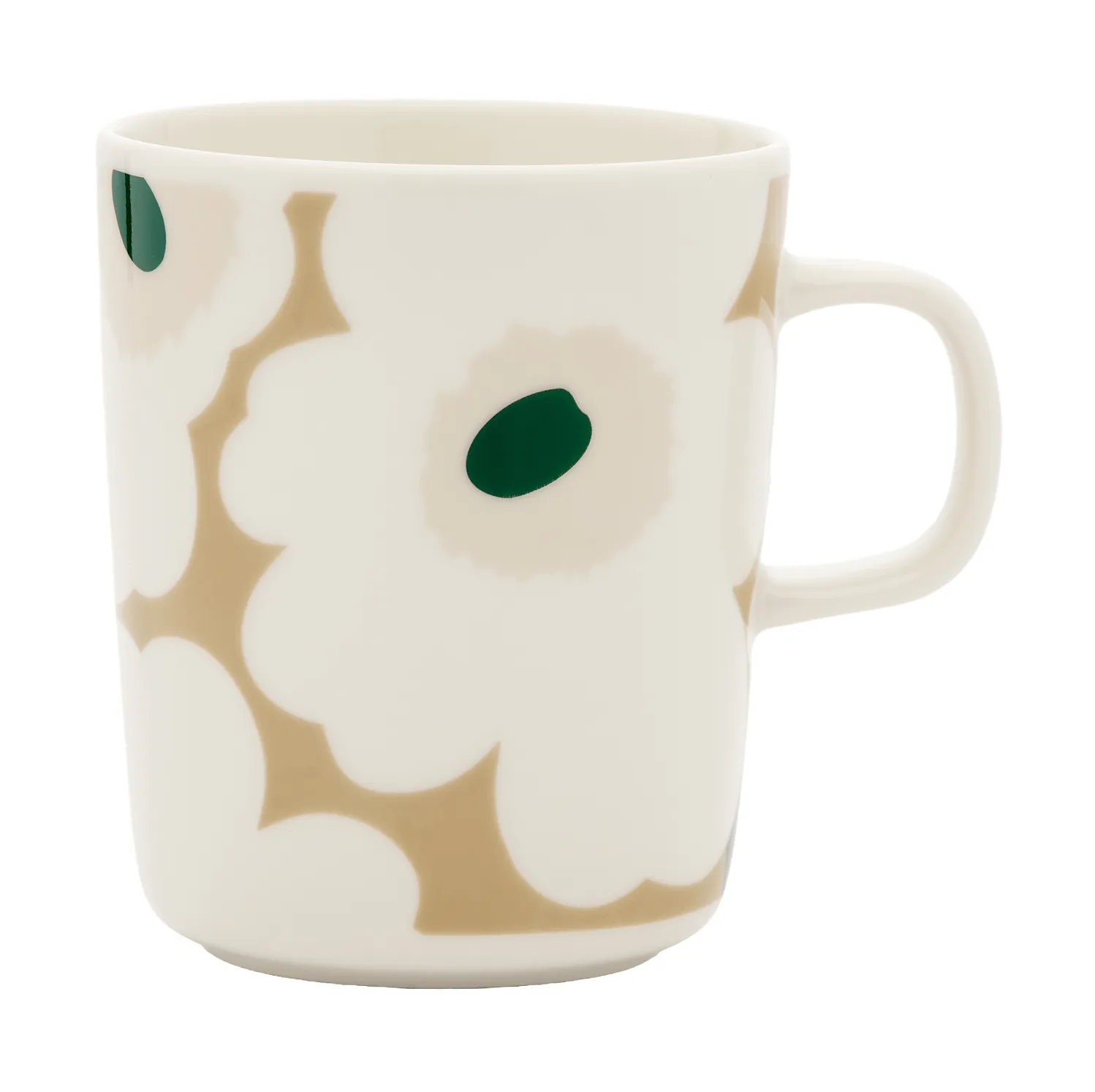 Unikko kubek 250 ml, Biały–beżowy–jasny piaskowy–ciemnozielony Marimekko