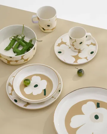Unikko kubek 250 ml - Biały–beżowy–jasny piaskowy–ciemnozielony - Marimekko