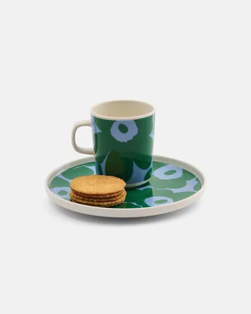 Unikko kubek 250 ml - White-green-light blue - Marimekko