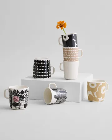 Unikko kubek 400 ml - Biało-beżowy - Marimekko