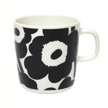 Unikko kubek 400 ml - Biało-czarny - Marimekko