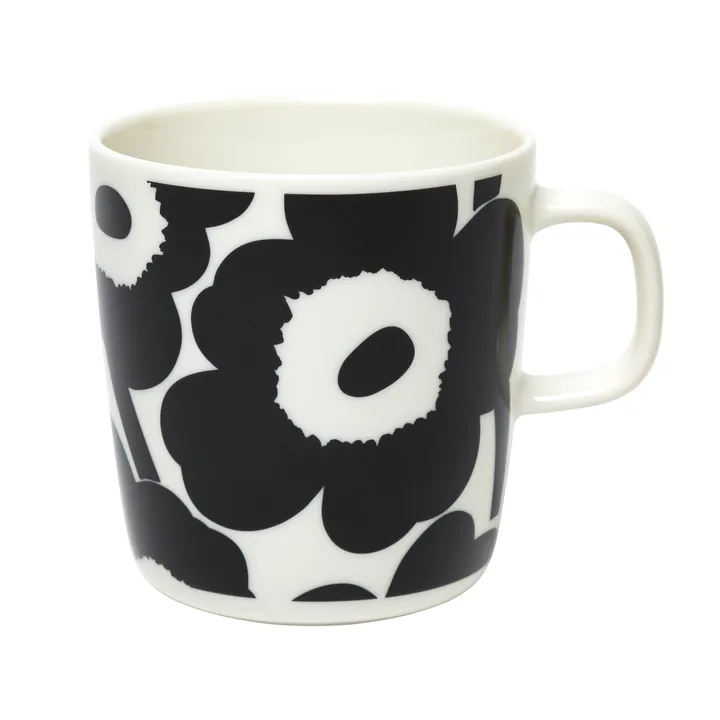 Unikko kubek 400 ml - Biało-czarny - Marimekko