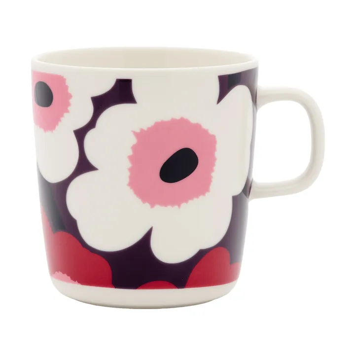 Unikko kubek 400 ml - White-plum-cranberry-pink - Marimekko