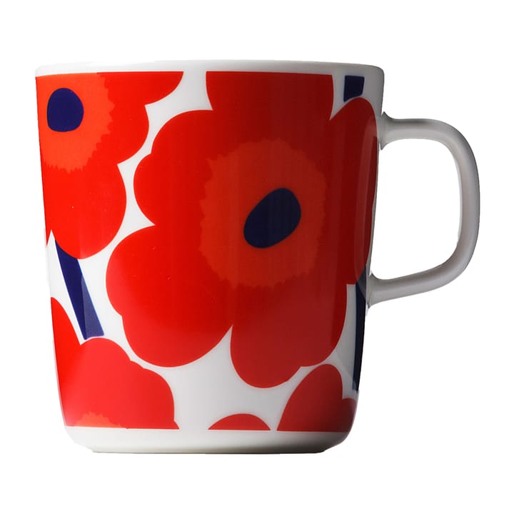 Unikko kubek do herbaty 4 dl - czerwono-biały - Marimekko