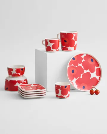 Unikko kubek do herbaty 400 ml - Czerwono-biały - Marimekko