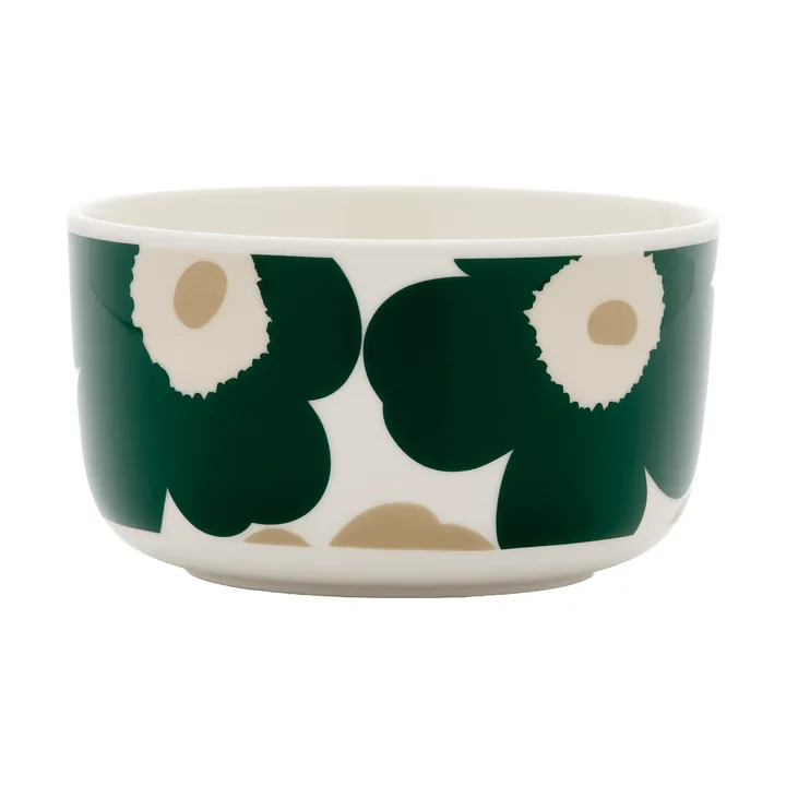 Unikko miska 500 ml - Biały-ciemnozielony-beżowy-jasny piaskowy - Marimekko