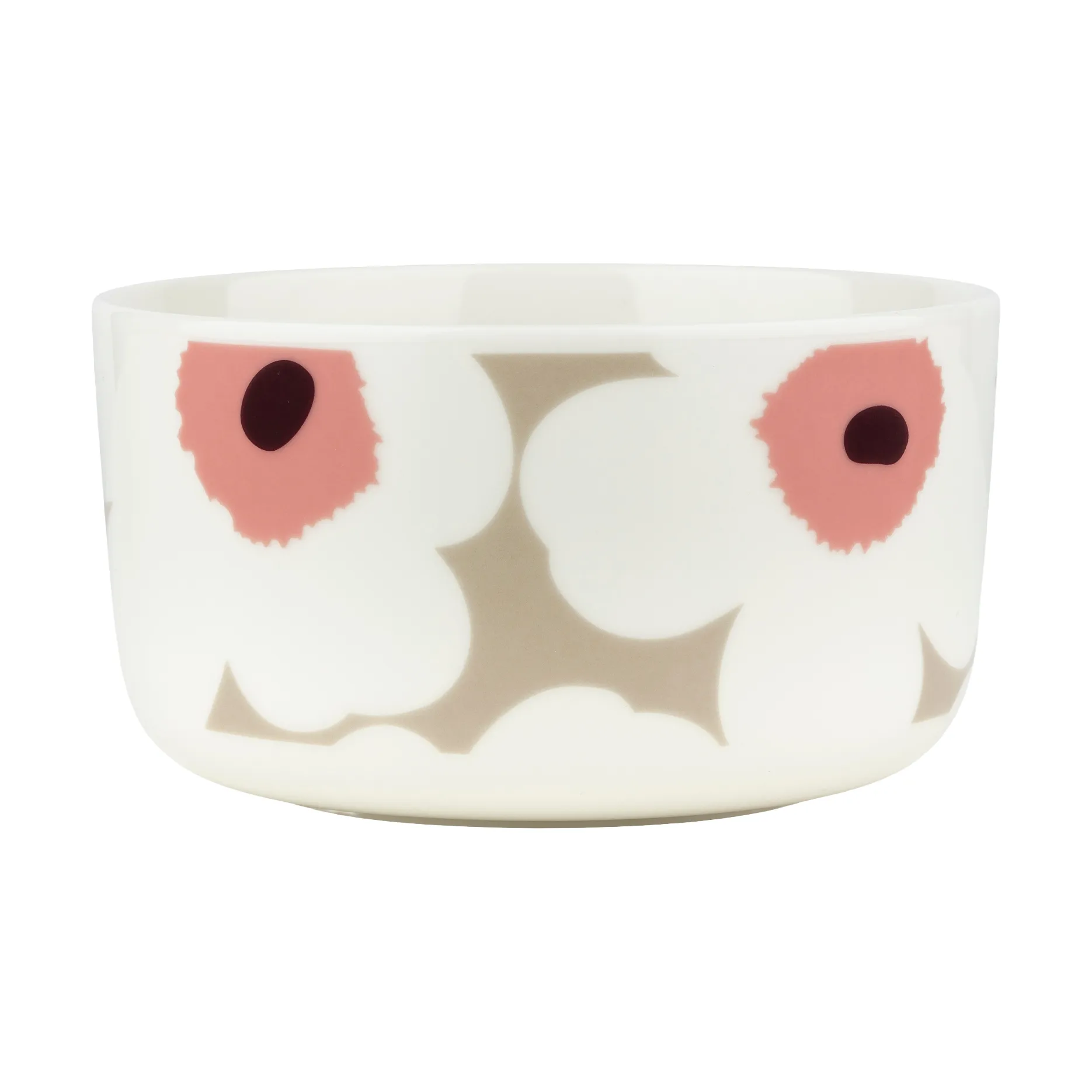 Unikko miska 500 ml, White-clay-powder-dark wine Marimekko