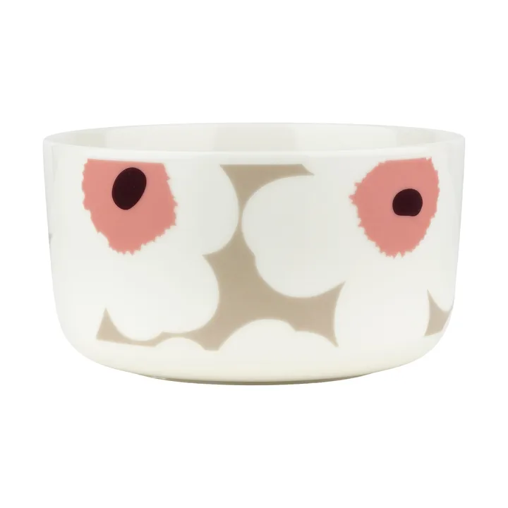 Unikko miska 500 ml - White-clay-powder-dark wine - Marimekko