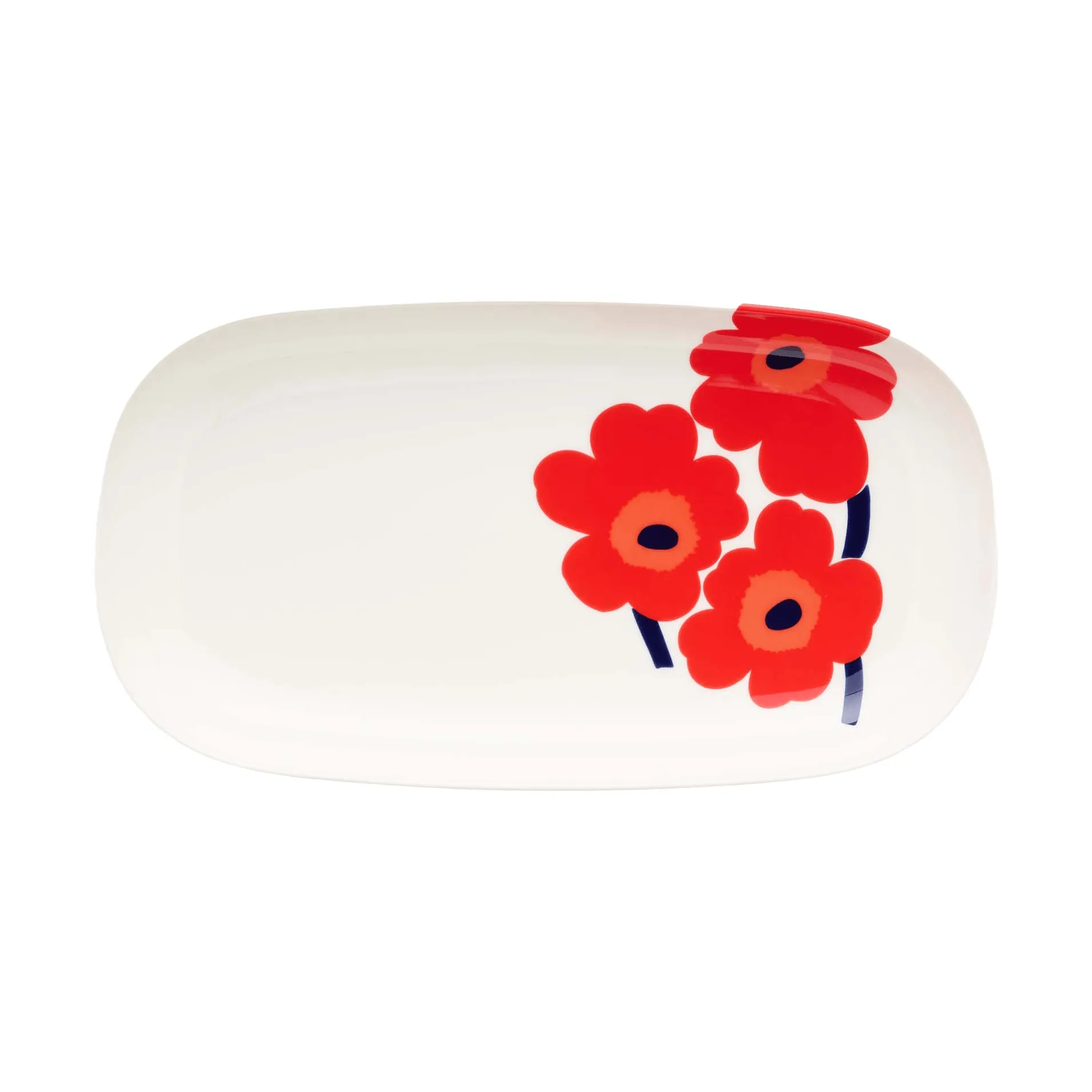Unikko półmisek 17x32 cm, White-red-blue Marimekko