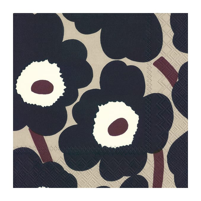 Unikko serwetki 33x33 cm 20-pak - Blue linen - Marimekko