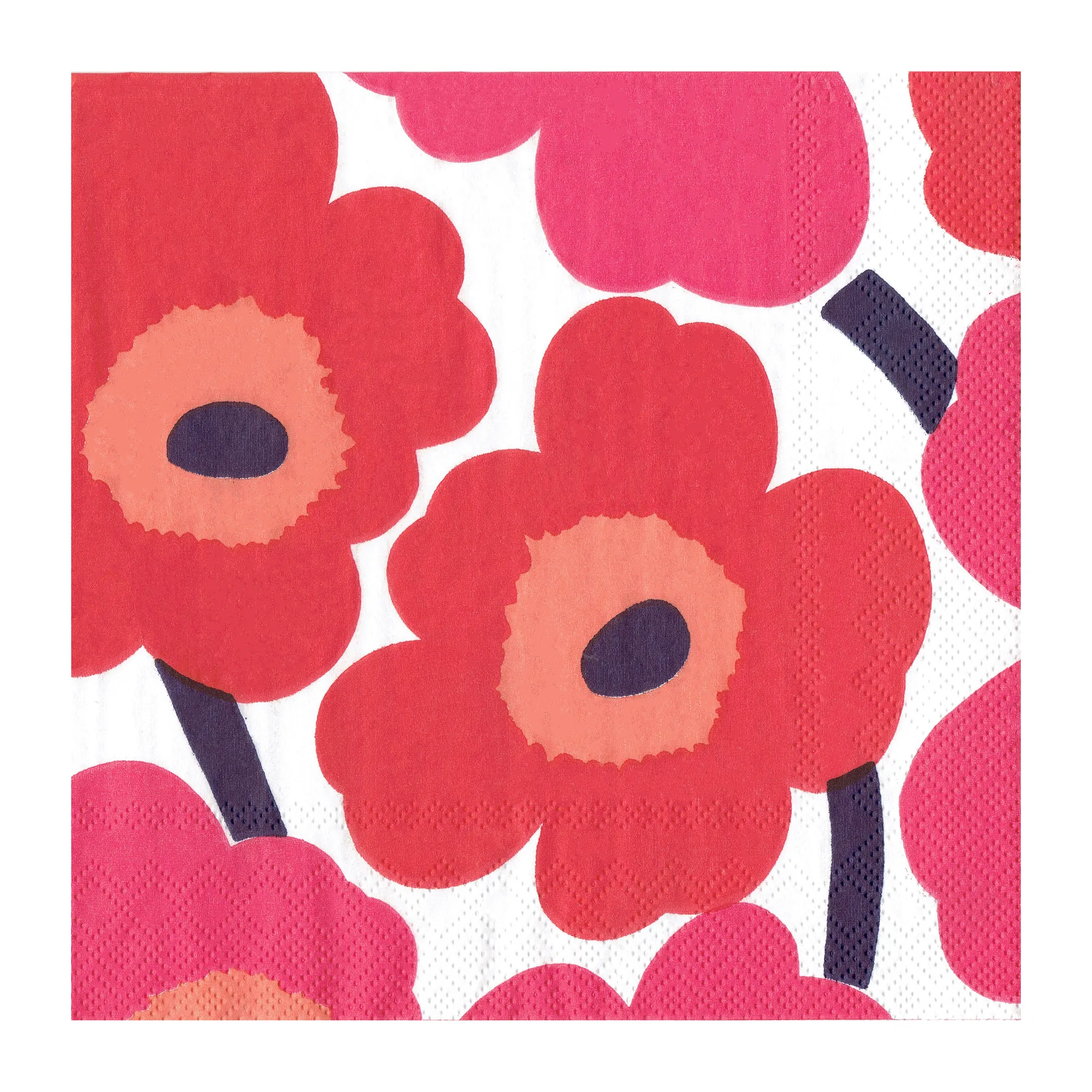 Unikko serwetki 40x40 cm 20-pak, Czerwony Marimekko
