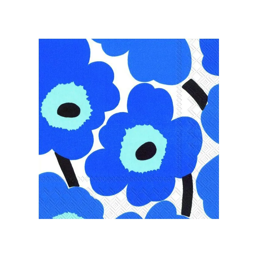 Unikko serwetki 40x40 cm 20-pak, Niebieski Marimekko