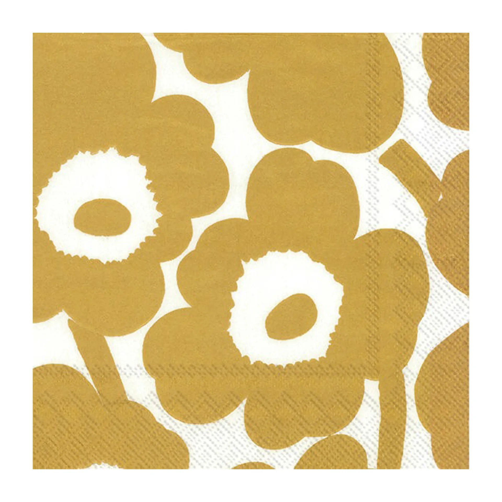 Unikko serwetki 40x40 cm 20-pak, White-gold Marimekko