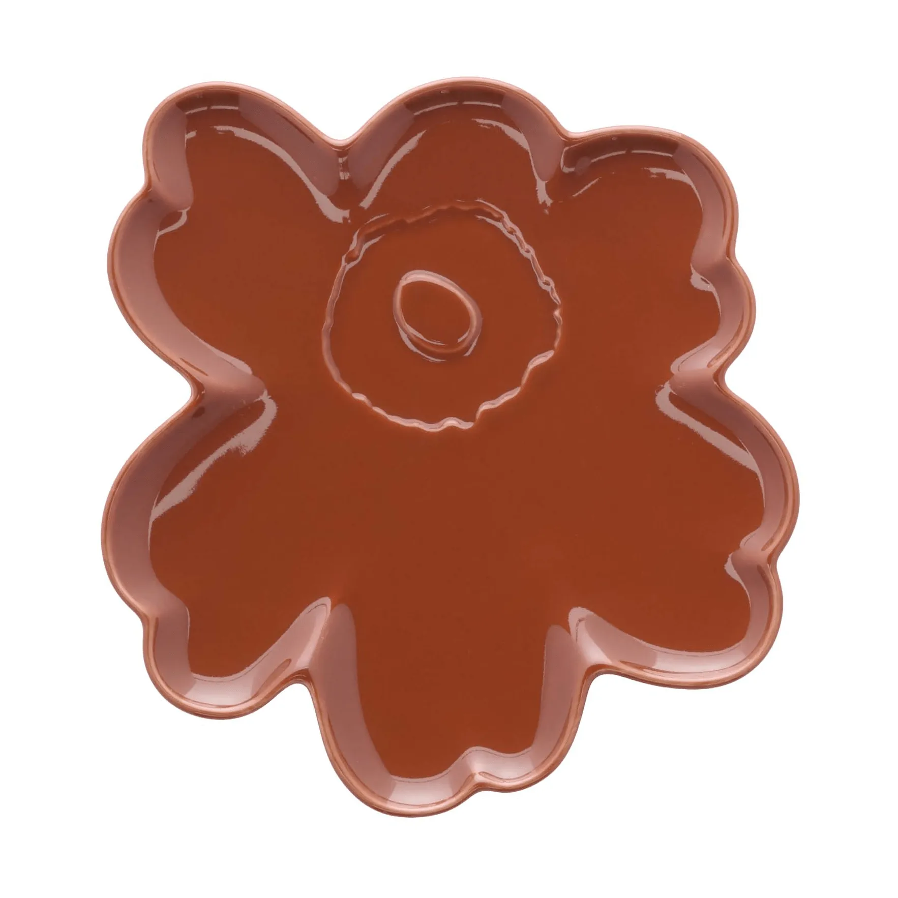 Unikko shape talerz, Kasztan Marimekko