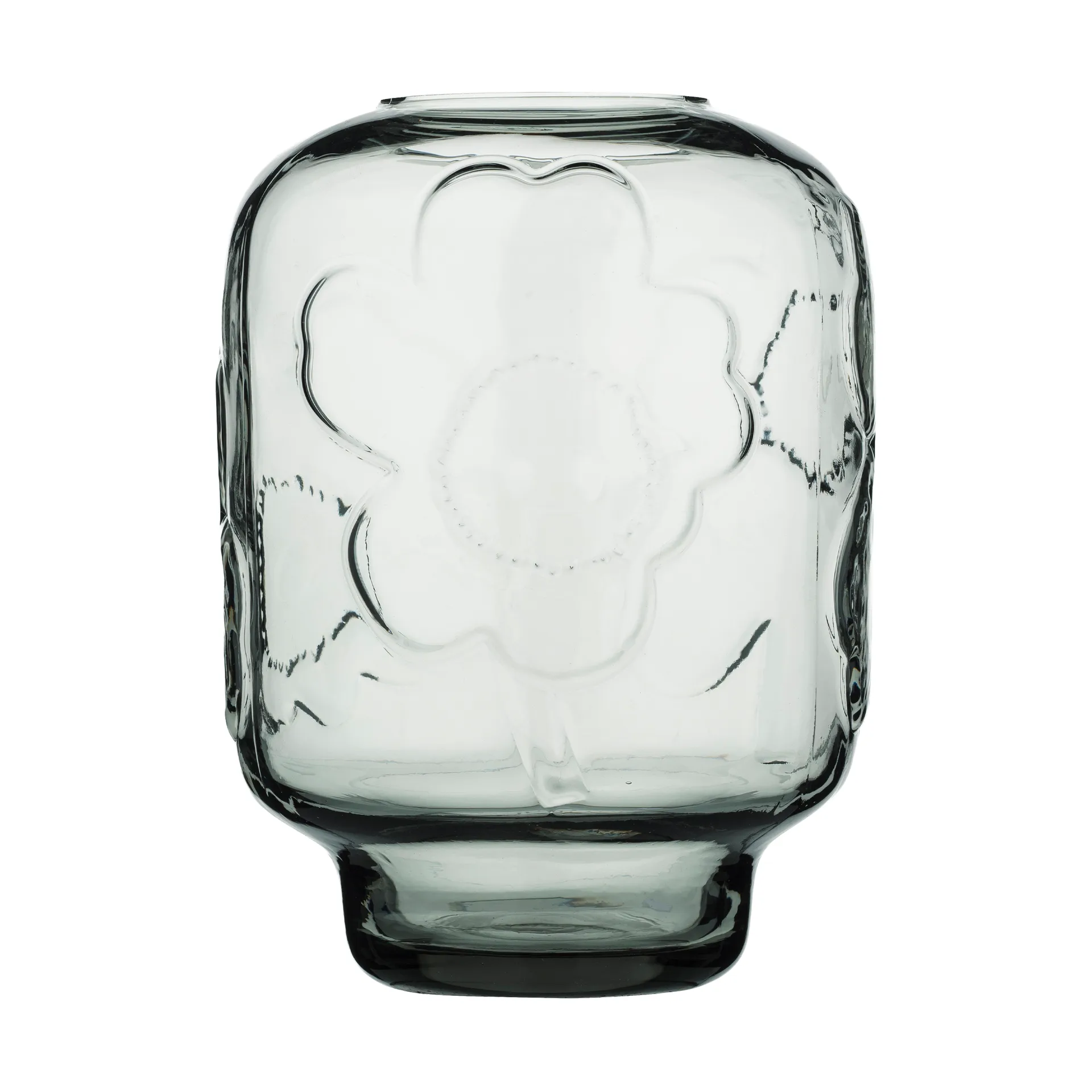 Wazon szklany Unikko, Misty grey, 18 cm Marimekko