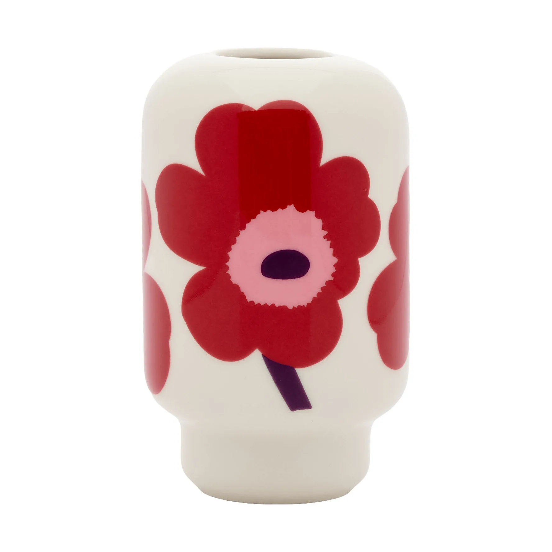 Wazon Unikko 14 cm, White-cranberry-pink-plum Marimekko