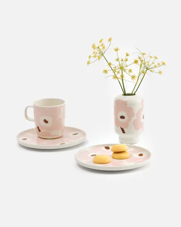 Wazon Unikko 14 cm - White-light pink-chestnut - Marimekko