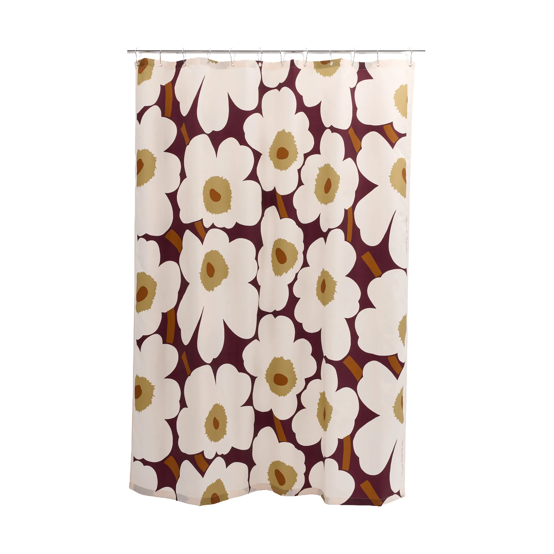 Zasłona prysznicowa Unikko, Plum-pink-elmwood-toffee Marimekko