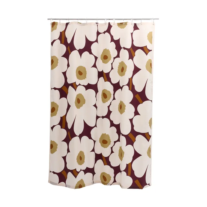 Zasłona prysznicowa Unikko - Plum-pink-elmwood-toffee - Marimekko