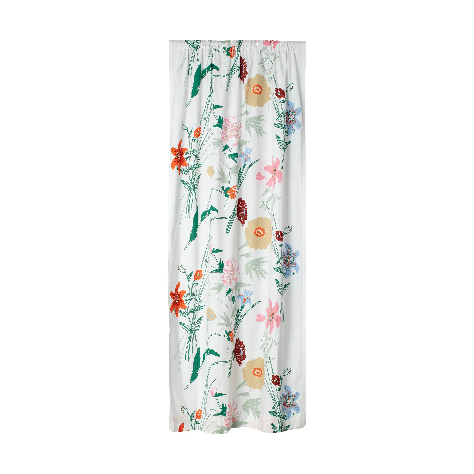 Zasłona Puutarhakutsut 135x245 cm, White-green-orange-beige Marimekko