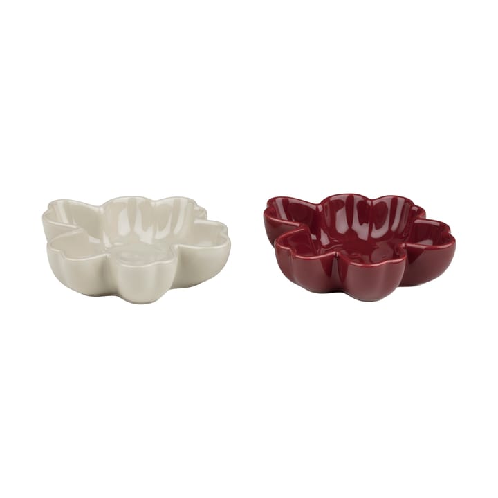 Zestaw 2 misek Unikko shape Ø11 cm - Burgundy-stoneware - Marimekko