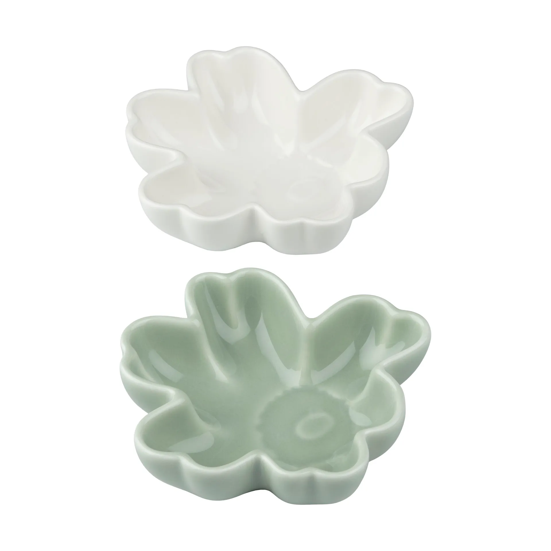 Zestaw 2 misek Unikko Shape Ø11 cm, White-light green Marimekko