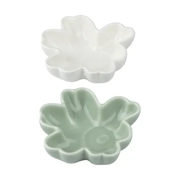Zestaw 2 misek Unikko Shape Ø11 cm - White-light green - Marimekko