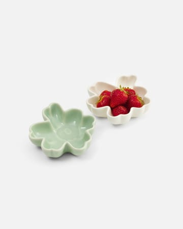 Zestaw 2 misek Unikko shape Ø11 cm - White-light green - Marimekko