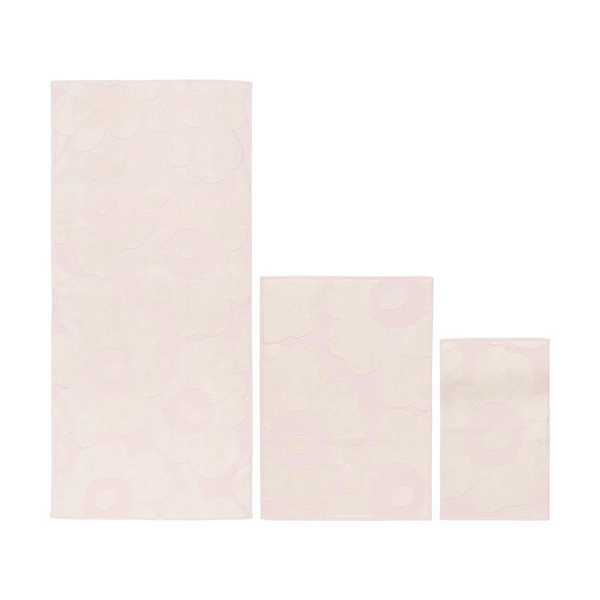 Zestaw ręczników Unikko 3 części, White-light pink Marimekko