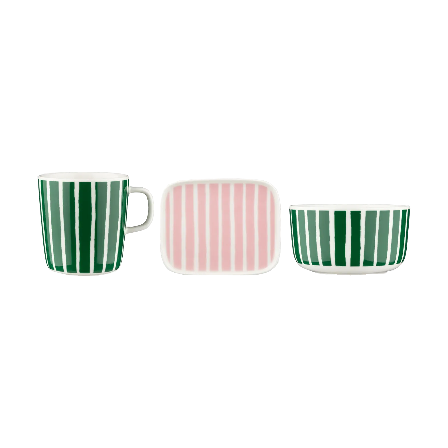 Zestaw śniadaniowy Piccolo, 3 części, Green-pink Marimekko