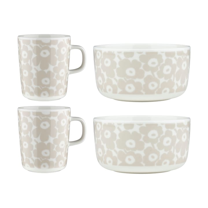 Zestaw śniadaniowy Pikkuinen Unikko 4 części - White-straw - Marimekko