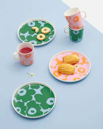 Zestaw śniadaniowy Unikko - White-pink-orange, 4 części - Marimekko