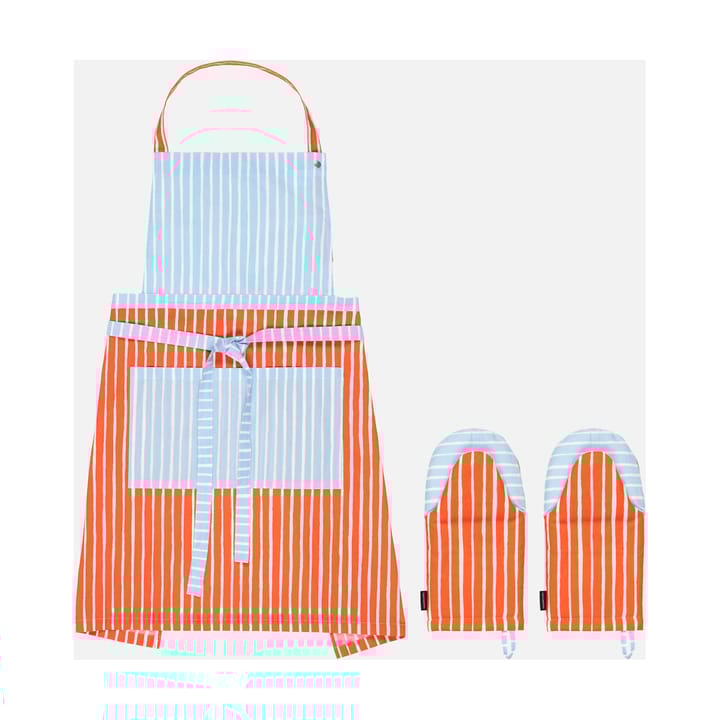 Zestaw tekstyliów kuchennych Piccolo 3 części - White-tomato red-light blue - Marimekko