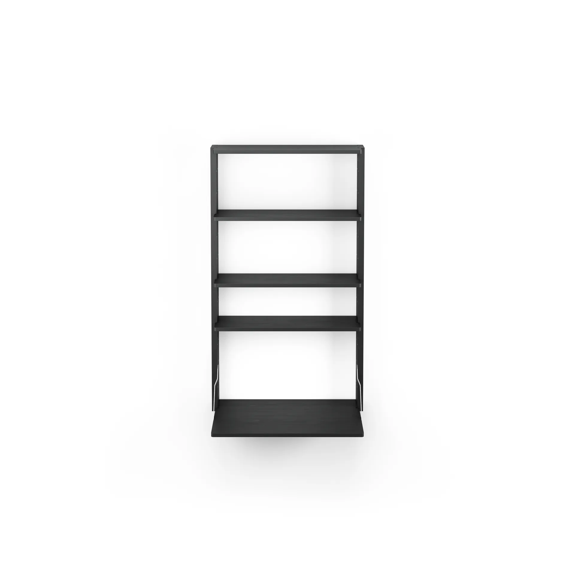 Regał ścienny z biurkiem Gridlock - M1-A4-0-D, Black stained Ash Massproductions