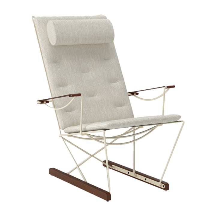 Spark Lounge Chair, kość słoniowa-buk bejcowany na orzech - Romo Ruskin Quill 7757/10 - Massproductions