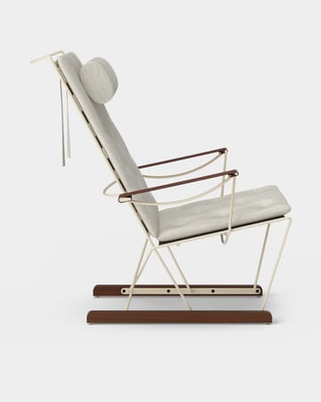 Spark Lounge Chair, kość słoniowa-buk bejcowany na orzech - Romo Ruskin Quill 7757/10 - Massproductions