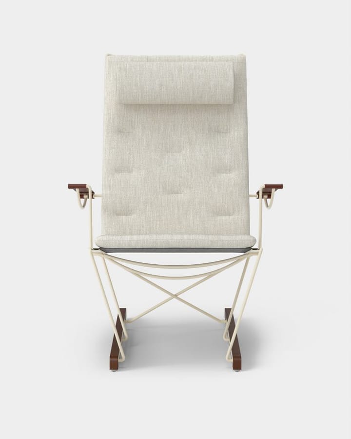 Spark Lounge Chair, kość słoniowa-buk bejcowany na orzech, Romo Ruskin Quill 7757/10 Massproductions